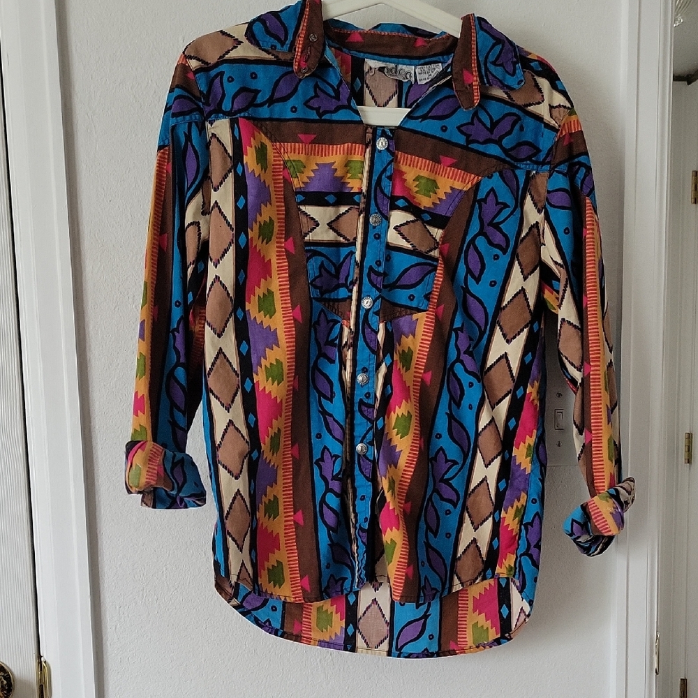 Colorful Geometric Button-Up Shirt